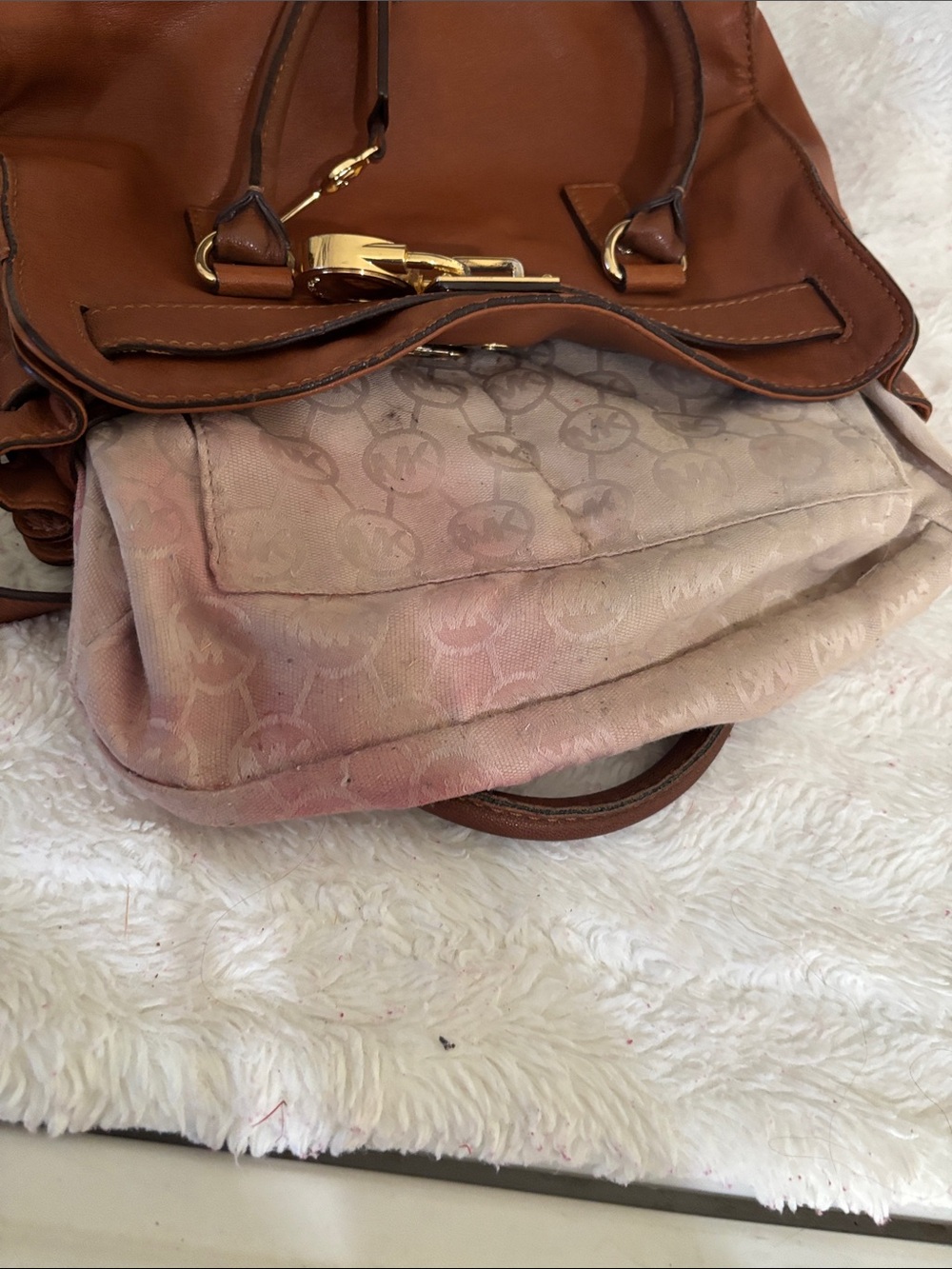 Michael Kors Cognac Leather Satchel with Gold Hardware - Picture 7 of 11